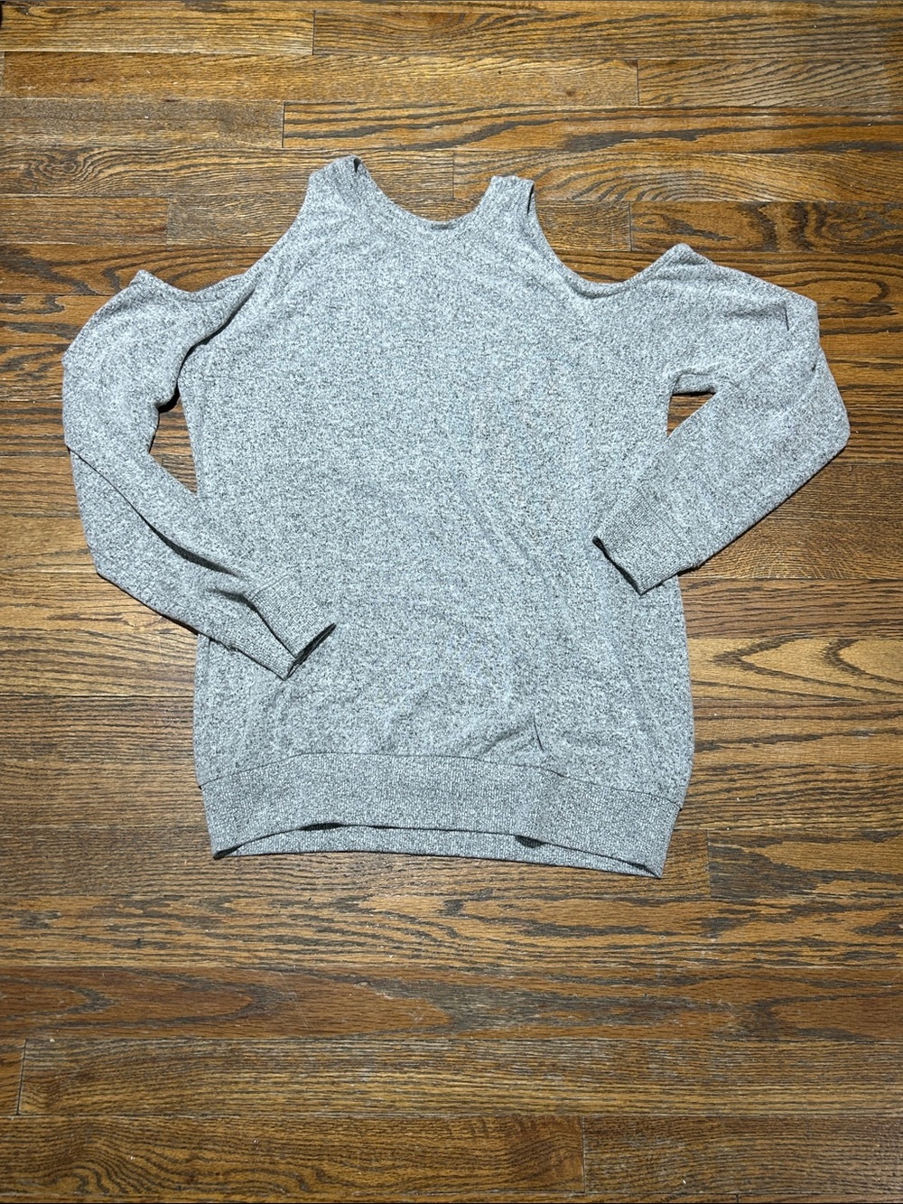 Super Soft Cold-Shoulder Gray Women's Sweater